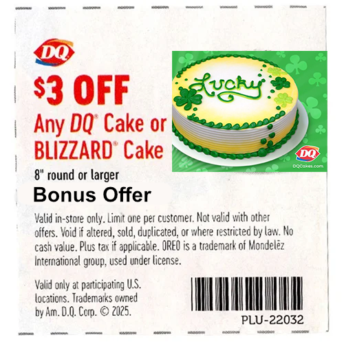 $3 Off Any DQ Cake or Blizzard Cake